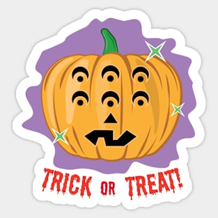 6-eyed Spooky Halloween Pumpkin - Trick or Treat Sticker